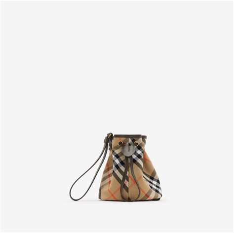 burberry drawcord pouch|Check Drawstring Pouch in Sand .